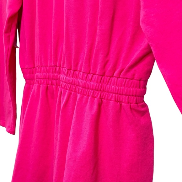 NY&C Bright Pink Long Sleeve Heavyweight Stretch Waist Romper Womens Size XL NWT - Picture 12 of 13